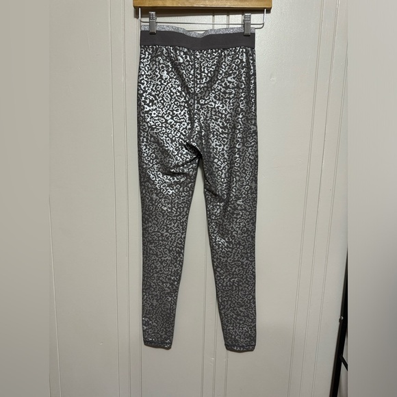 Mono B Silver Foil Leopard Print Leggings with Striped Ban - Picture 6 of 9